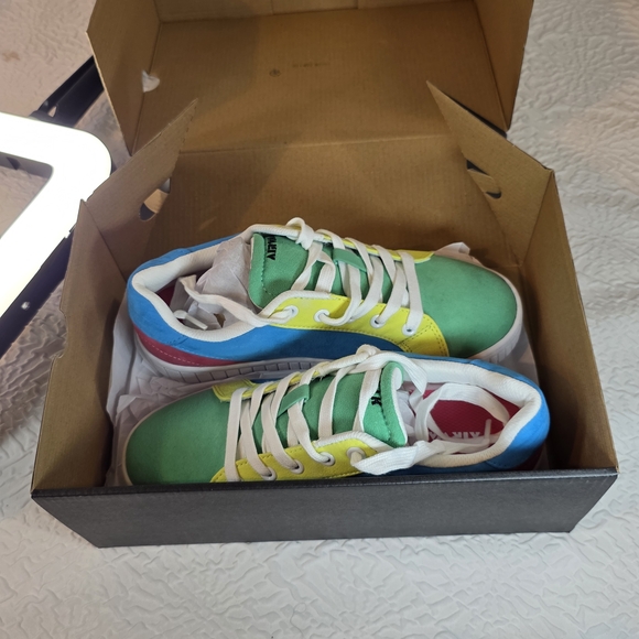 NIB Airwalk Strong 4 Sneakers Blue Multi Pastel Colorblock Skate Shoes Womens 7 - Picture 4 of 9